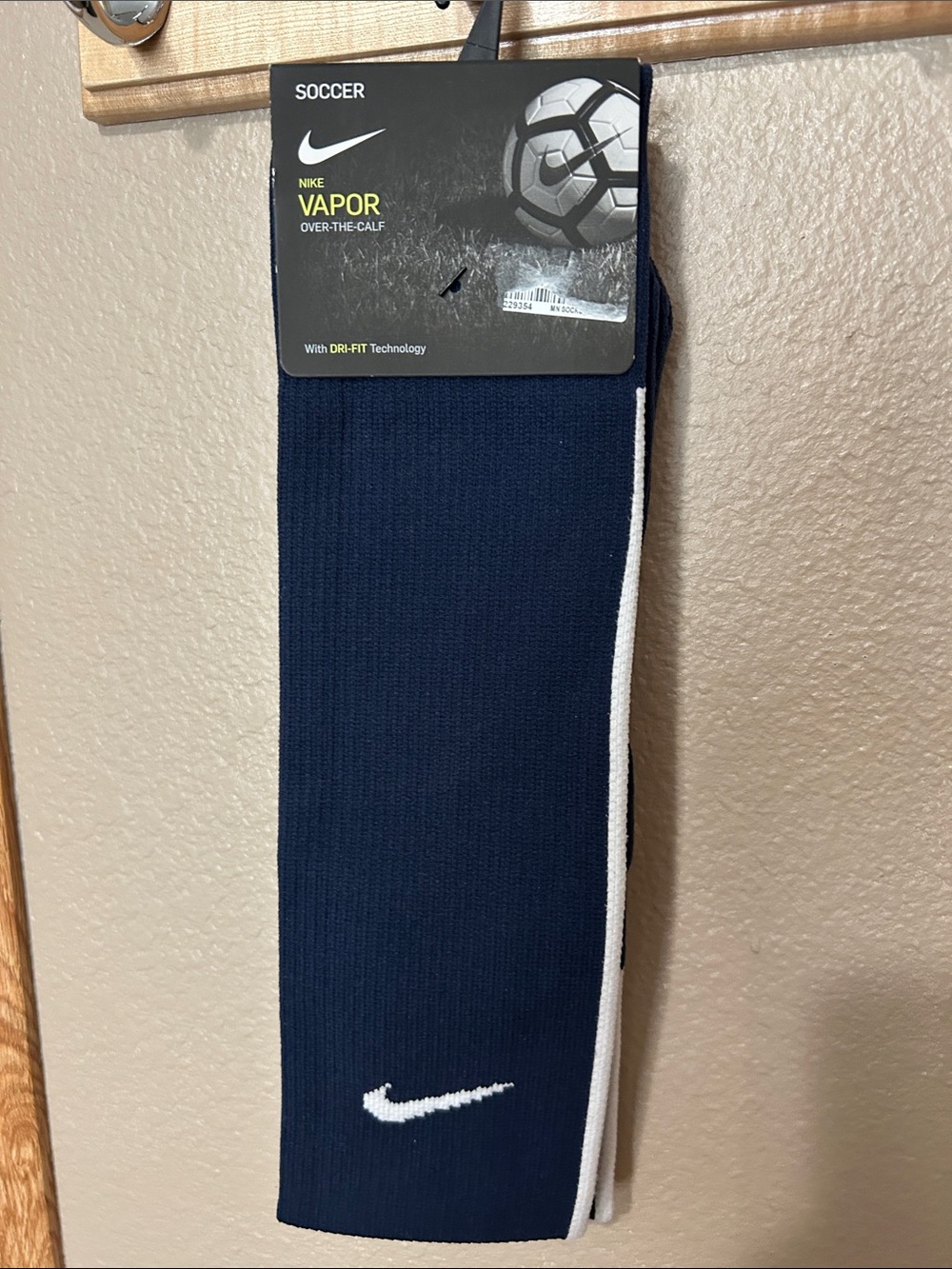 Nike Navy and White Vapor Over-The-Calf Soccer Socks